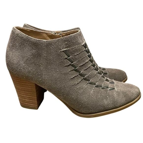 Suede Leather Braided Ankle Boots | Womens 9.5M, Brown - Picture 3 of 9